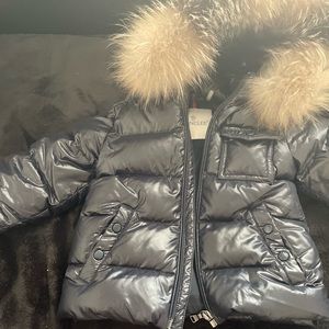 Moncler kids coat with fur hood
